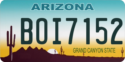 AZ license plate BOI7152