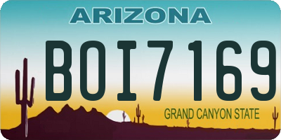 AZ license plate BOI7169