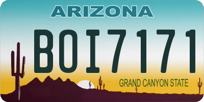 AZ license plate BOI7171