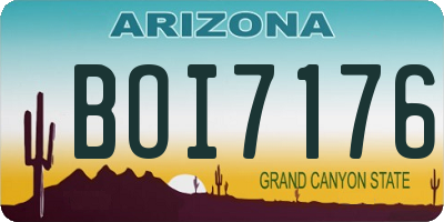 AZ license plate BOI7176