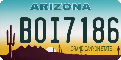 AZ license plate BOI7186