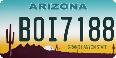 AZ license plate BOI7188