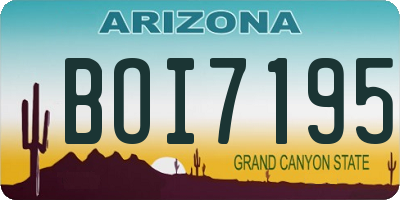 AZ license plate BOI7195