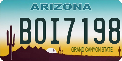 AZ license plate BOI7198