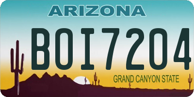 AZ license plate BOI7204