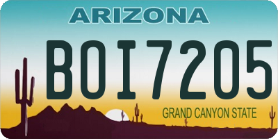 AZ license plate BOI7205