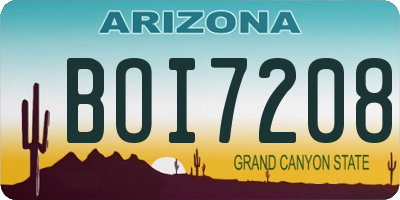 AZ license plate BOI7208