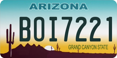 AZ license plate BOI7221