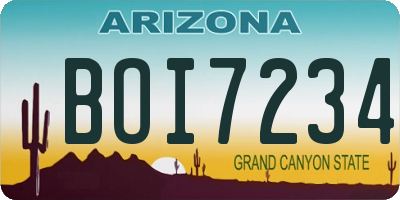 AZ license plate BOI7234