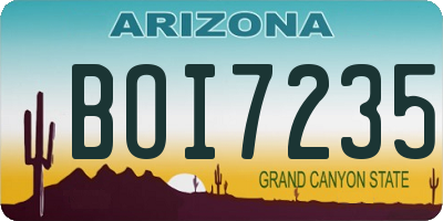 AZ license plate BOI7235