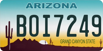 AZ license plate BOI7249