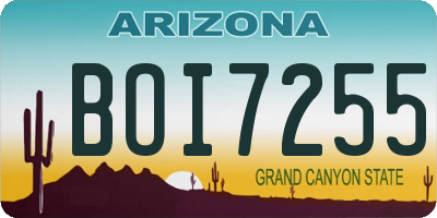 AZ license plate BOI7255