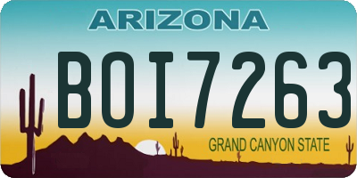 AZ license plate BOI7263