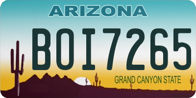 AZ license plate BOI7265