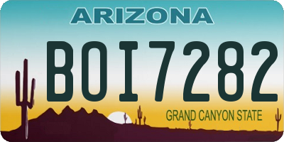 AZ license plate BOI7282