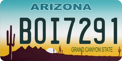 AZ license plate BOI7291