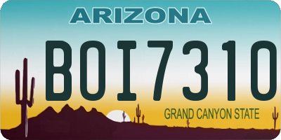 AZ license plate BOI7310