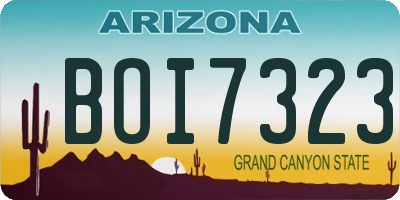 AZ license plate BOI7323