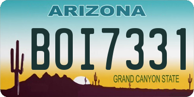 AZ license plate BOI7331
