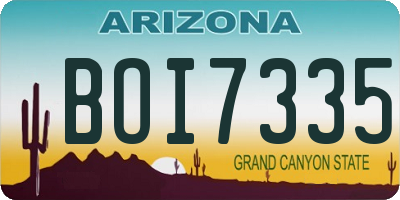 AZ license plate BOI7335