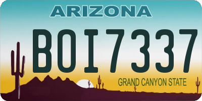 AZ license plate BOI7337