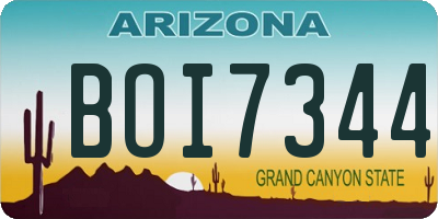 AZ license plate BOI7344