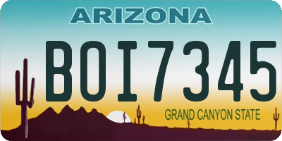 AZ license plate BOI7345