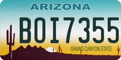 AZ license plate BOI7355