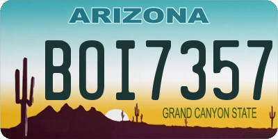 AZ license plate BOI7357