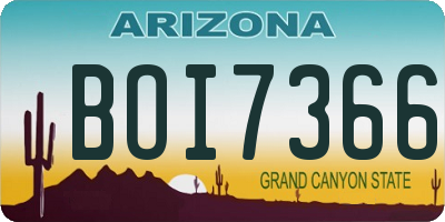 AZ license plate BOI7366