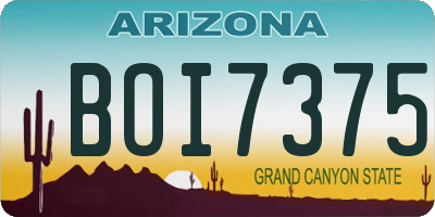 AZ license plate BOI7375