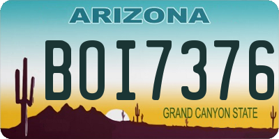 AZ license plate BOI7376
