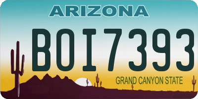 AZ license plate BOI7393