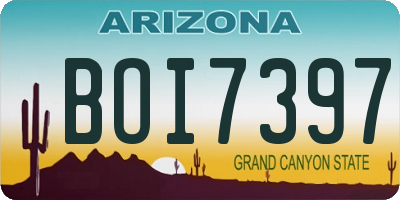 AZ license plate BOI7397