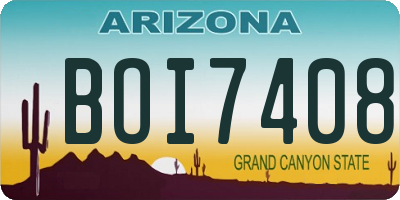 AZ license plate BOI7408