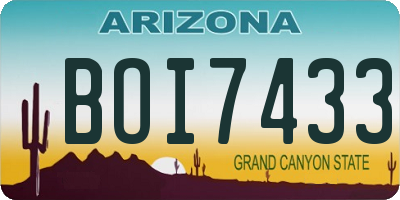 AZ license plate BOI7433