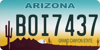 AZ license plate BOI7437