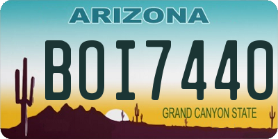 AZ license plate BOI7440