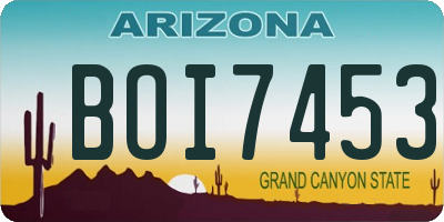 AZ license plate BOI7453