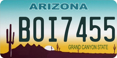 AZ license plate BOI7455
