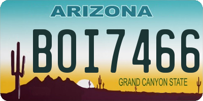 AZ license plate BOI7466