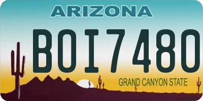 AZ license plate BOI7480