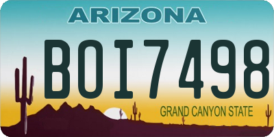 AZ license plate BOI7498