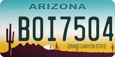 AZ license plate BOI7504