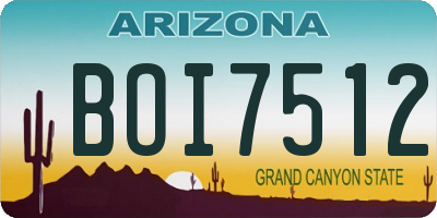 AZ license plate BOI7512