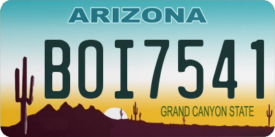 AZ license plate BOI7541
