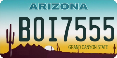 AZ license plate BOI7555