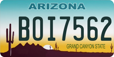 AZ license plate BOI7562