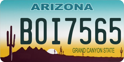 AZ license plate BOI7565