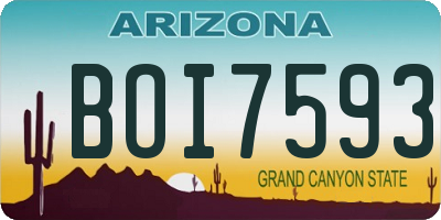 AZ license plate BOI7593